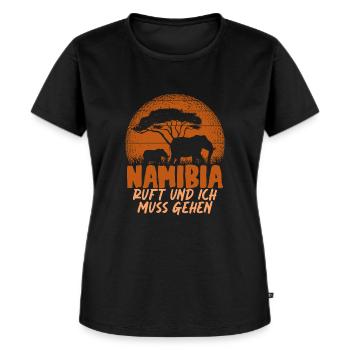 Namibia Ruft Und Ich Muss Gehen Afrika Wildlife - Frauen Premium Bio T-Shirt - Schwarz - Vorne - Selfina (174cm)