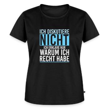Ich Diskutiere Nicht Ich Erkläre Nur - Frauen Premium Bio T-Shirt - Schwarz - Vorne - Selfina (174cm)