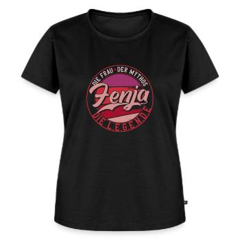 Die frau der Mythos die Legende Fenja - Frauen Premium Bio T-Shirt - Schwarz - Vorne - Selfina (174cm)