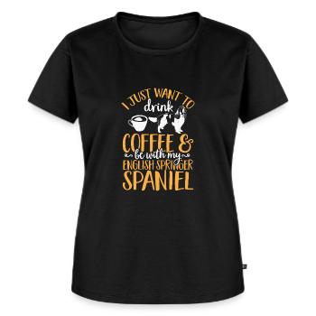 English Springer Spaniel Dog - Women's Premium Organic T-shirt - black - Front - Selfina (174cm)