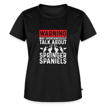 Chien d’épagneul Springer anglais - T-shirt Premium bio Femme - noir - Devant - Selfina (174cm)