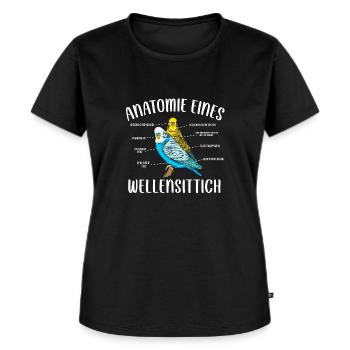 Wellensittich Vogel - Frauen Premium Bio T-Shirt - Schwarz - Vorne - Selfina (174cm)