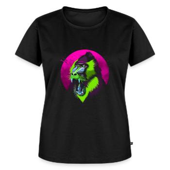 Psychedelic baboon - Women's Premium Organic T-shirt - black - Front - Selfina (174cm)