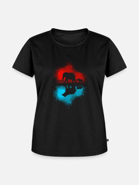 Elefant Reflexion Bär - Frauen Premium Bio T-Shirt - Schwarz