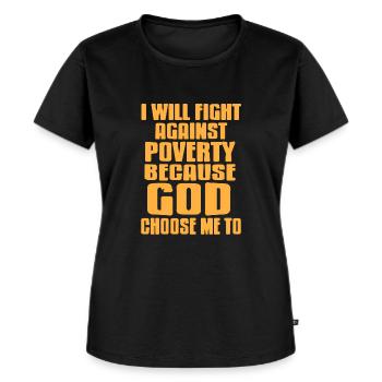 Lutte contre la pauvreté parce que Dieu me choisit - T-shirt Premium bio Femme - noir - Devant - Selfina (174cm)