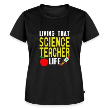 Vivre ce professeur de sciences Vie Professeur rétro - T-shirt Premium bio Femme - noir - Devant - Selfina (174cm)