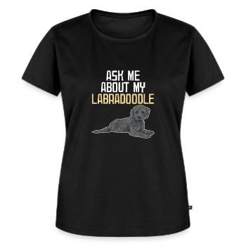 Labradoodle Hund - Frauen Premium Bio T-Shirt - Schwarz - Vorne - Selfina (174cm)