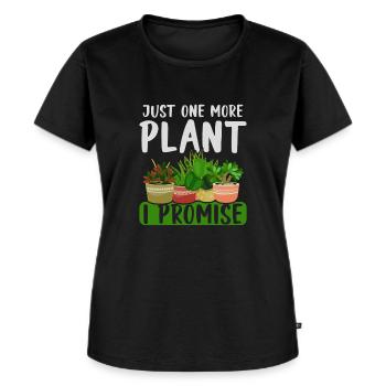 Just One More Plant I Promise Garten Gärtnern - Frauen Premium Bio T-Shirt - Schwarz - Vorne - Selfina (174cm)
