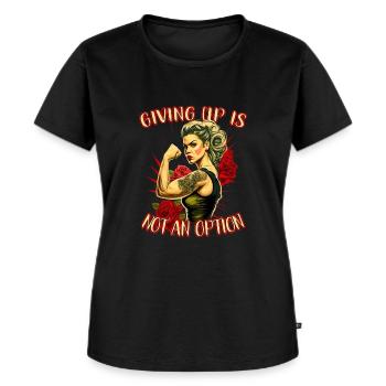 Giving up is not an option strong woman - Women's Premium Organic T-shirt - black - Front - Selfina (174cm)