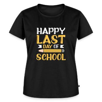 Joyeux dernier jour du certificat d’examen de fin d’études - T-shirt Premium bio Femme - noir - Devant - Selfina (174cm)