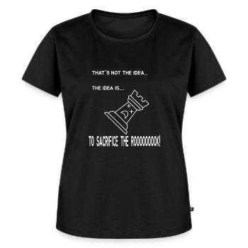 Chess Sacrifice Rook || funny chess motif - Women's Premium Organic T-shirt - black - Front - Selfina (174cm)