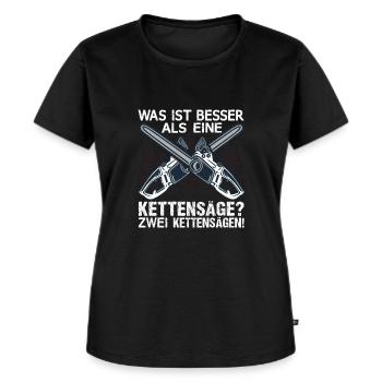 Motorsäge Was ist besser als eine Kettensäge? - Frauen Premium Bio T-Shirt - Schwarz - Vorne - Selfina (174cm)