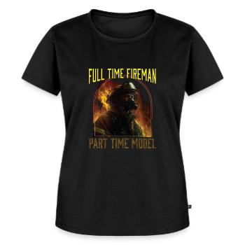 Pompier à temps plein Temps partiel Modèle drôle - T-shirt Premium bio Femme - noir - Devant - Selfina (174cm)