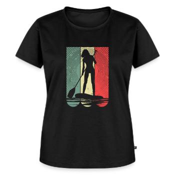 Wassersport Paddleboard Liebhaber SUP - Frauen Premium Bio T-Shirt - Schwarz - Vorne - Selfina (174cm)