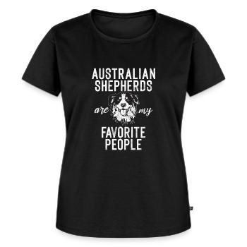 Australian Shepherd Geschenke - Frauen Premium Bio T-Shirt - Schwarz - Vorne - Selfina (174cm)
