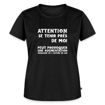 Humour Beauf - Design Amusant pour Homme - T-shirt Premium bio Femme - noir - Devant - Selfina (174cm)