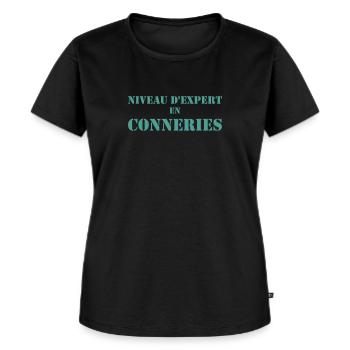 Humour Beauf - Design Amusant pour Homme - T-shirt Premium bio Femme - noir - Devant - Selfina (174cm)