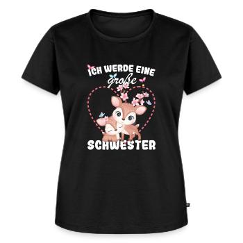 Ich Werde Eine Große Schwester 2025 - Frauen Premium Bio T-Shirt - Schwarz - Vorne - Selfina (174cm)