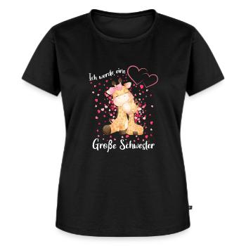 Ich Werde Eine Große Schwester 2025 - Frauen Premium Bio T-Shirt - Schwarz - Vorne - Selfina (174cm)