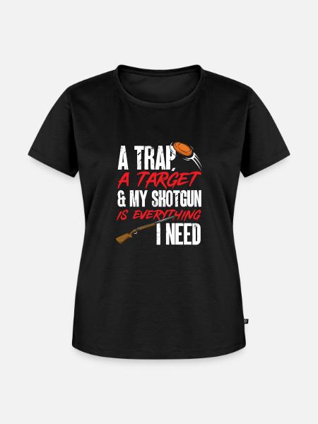 Trapschießen Skeet Tontaubenschießen - Frauen Premium Bio T-Shirt - Schwarz
