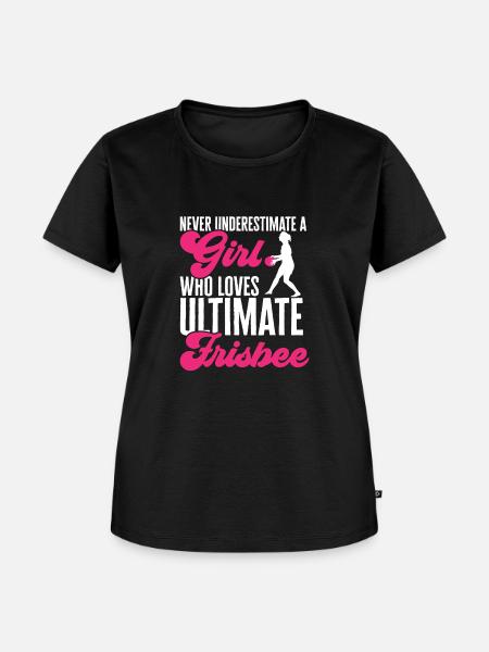 Ultimate Frisbee Wurfscheibe - Frauen Premium Bio T-Shirt - Schwarz