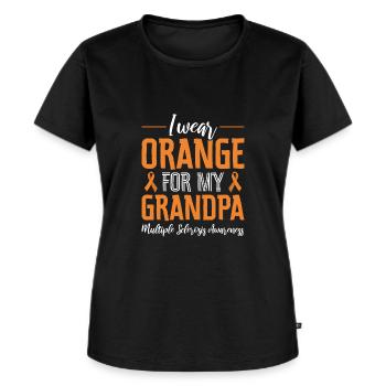 Jeg har orange på til min bedstefar multipler - Premium økologisk T-shirt til kvinder - sort - Foran - Selfina (174cm)