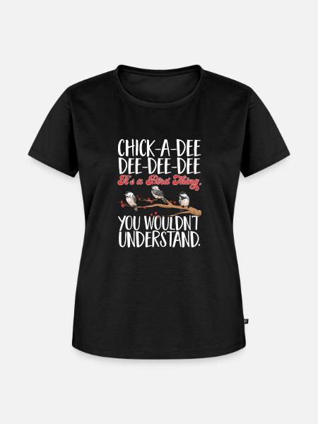 Meise Vogel Chickadee Vogelbeobachtung - Frauen Premium Bio T-Shirt - Schwarz