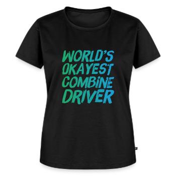 World s Okayest Combine Driver Fun Farming - Frauen Premium Bio T-Shirt - Schwarz - Vorne - Selfina (174cm)