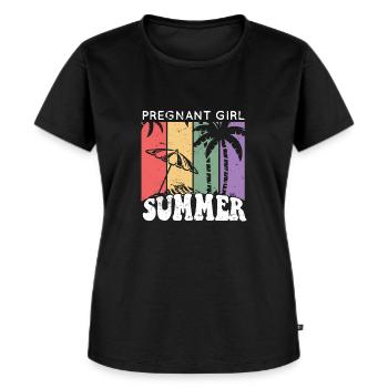 Gravid pige sommer graviditet afslører baby - Premium økologisk T-shirt til kvinder - sort - Foran - Selfina (174cm)