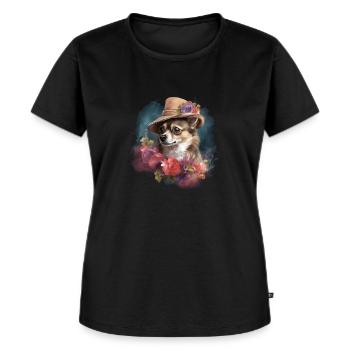 Chihuahua - Dame Anglaise Robe Chien - T-shirt Premium bio Femme - noir - Devant - Selfina (174cm)