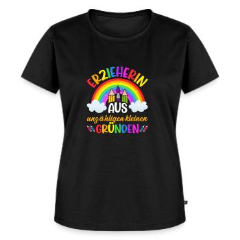 Erzieherin Abschiedsgeschenkidee Kita - Frauen Premium Bio T-Shirt - Schwarz - Vorne - Selfina (174cm)