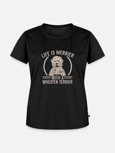 Irish Soft Coated Wheaten Terrier - Frauen Premium Bio T-Shirt - Schwarz
