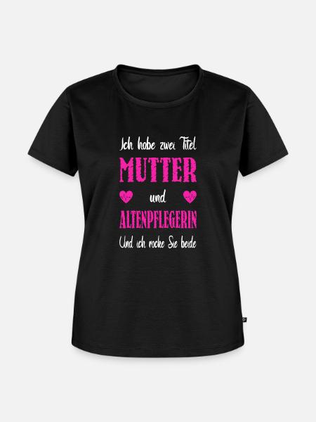 Zwei Titel Mutter Altenpflegerin - Frauen Premium Bio T-Shirt - Schwarz