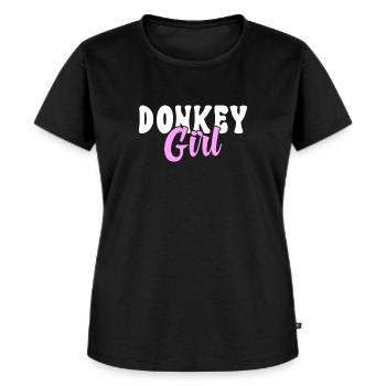 Donkey Lover Gifts - Frauen Premium Bio T-Shirt - Schwarz - Vorne - Selfina (174cm)