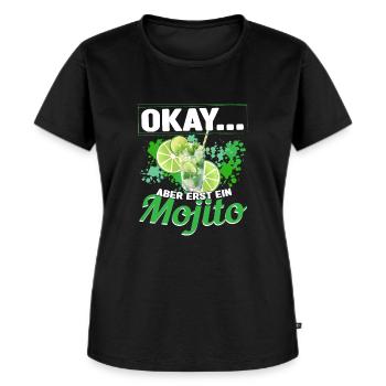 Mojto Longdrink Cocktail - Frauen Premium Bio T-Shirt - Schwarz - Vorne - Selfina (174cm)