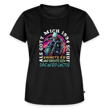 29. Geburtstag als Gott mich schuf Motorrad 1994 - Frauen Premium Bio T-Shirt - Schwarz - Vorne - Selfina (174cm)