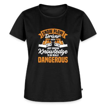 Snowpling Truck Driver Essentials Schneepflug Truck - Frauen Premium Bio T-Shirt - Schwarz - Vorne - Selfina (174cm)