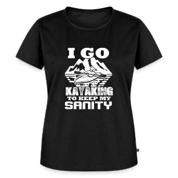 I Go Kayaking To Keep My Sanity - Women's Premium Organic T-shirt - black - Front - Selfina (174cm)