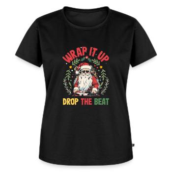 Wrap it up drop the beat DJ Xmas Hip Hop Rapper - Frauen Premium Bio T-Shirt - Schwarz - Vorne - Selfina (174cm)