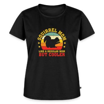 Rétro écureuil maman Vintage forêt Animal mère - T-shirt Premium bio Femme - noir - Devant - Selfina (174cm)