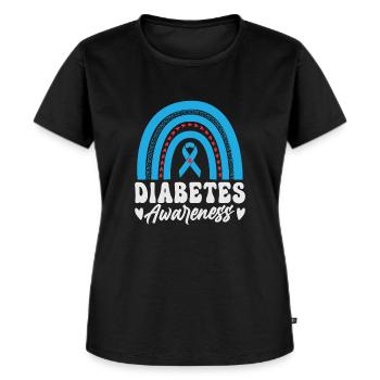 Zusammen Gegen Diabetes Spruch Bewusstsein - Frauen Premium Bio T-Shirt - Schwarz - Vorne - Selfina (174cm)