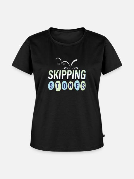 Skipping Stones - Frauen Premium Bio T-Shirt - Schwarz