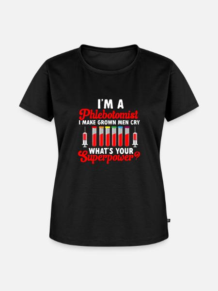 Phlebotomie Blutabnahme Blut Krankenschwester - Frauen Premium Bio T-Shirt - Schwarz