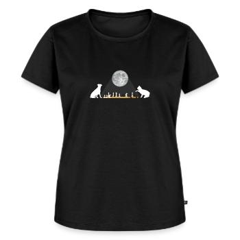 Lustiger Schachspieler Brettspiel Trainer Hund - Frauen Premium Bio T-Shirt - Schwarz - Vorne - Selfina (174cm)