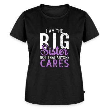 Big Sister Gift - Frauen Premium Bio T-Shirt - Schwarz - Vorne - Selfina (174cm)