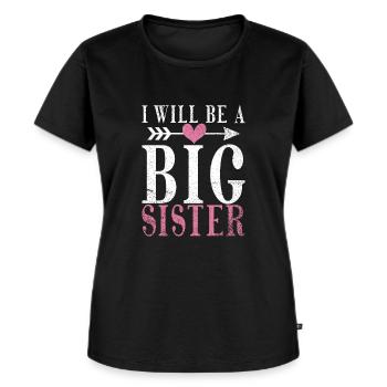 Big Sister Gift - Frauen Premium Bio T-Shirt - Schwarz - Vorne - Selfina (174cm)