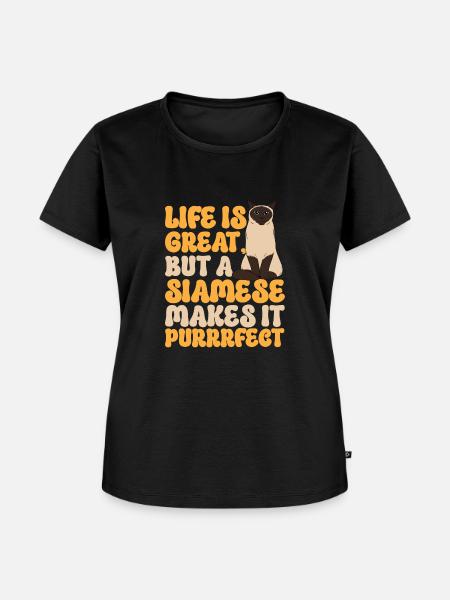 Siamkatze - Frauen Premium Bio T-Shirt - Schwarz