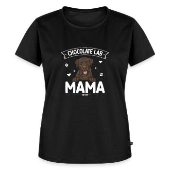 Chocolate Labrador Retriever Hund - Frauen Premium Bio T-Shirt - Schwarz - Vorne - Selfina (174cm)