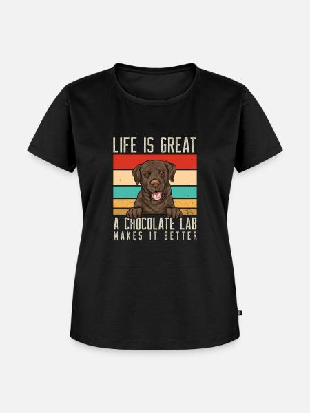 Chocolate Labrador Retriever Hund - Frauen Premium Bio T-Shirt - Schwarz