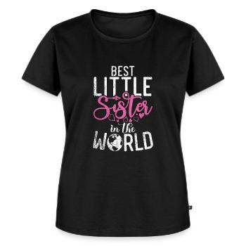 Little Sister Gifts - Frauen Premium Bio T-Shirt - Schwarz - Vorne - Selfina (174cm)
